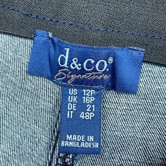 D&Co Signature Womens Petite Stretch Denim Blue Pants Size 12P a0575 - Picture 6 of 9